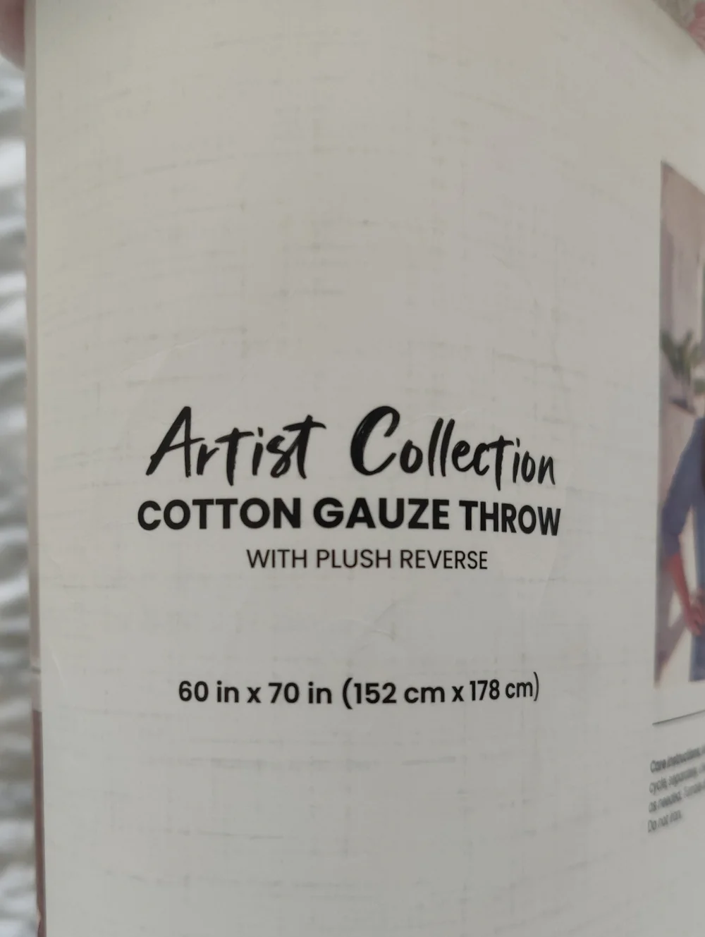 New!Artist Collection Cotton Gauze Throw Plush Reverse Pink Floral Blanket Core
